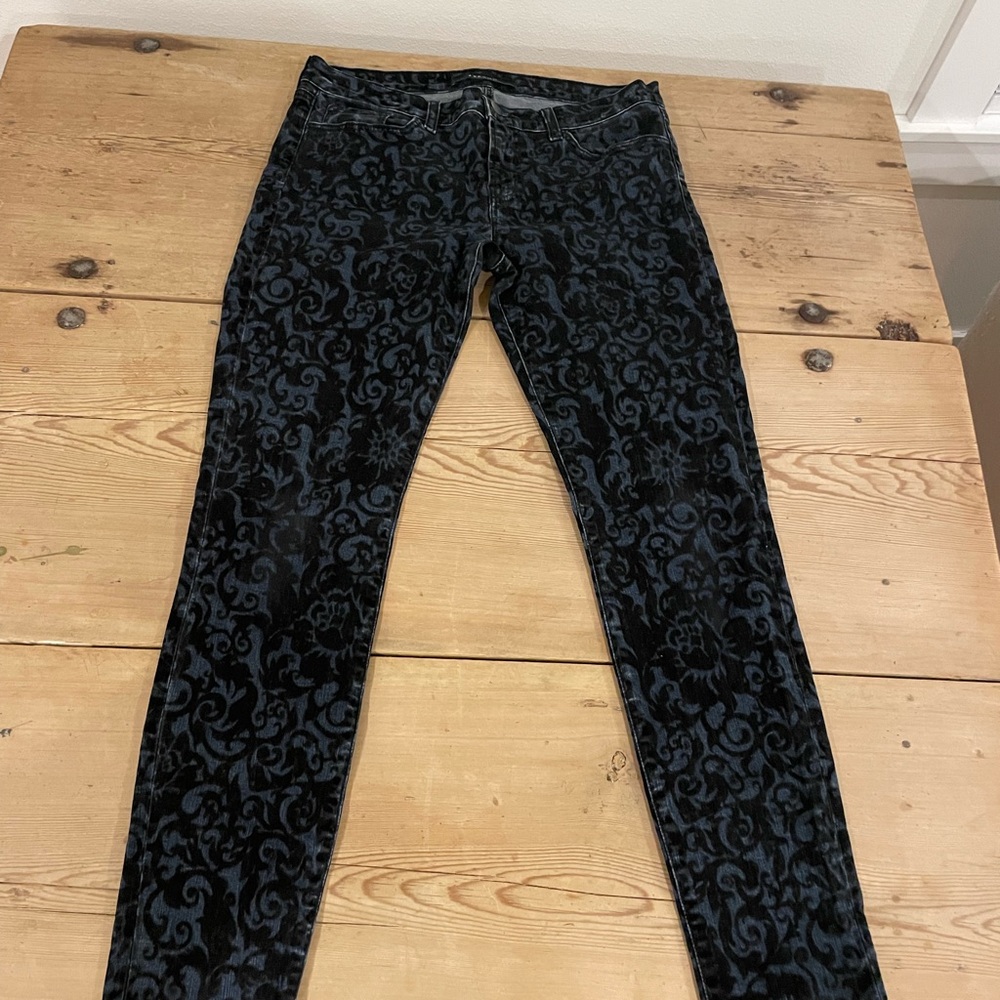 J Brand Black velvet and Jean skinny jean size 30